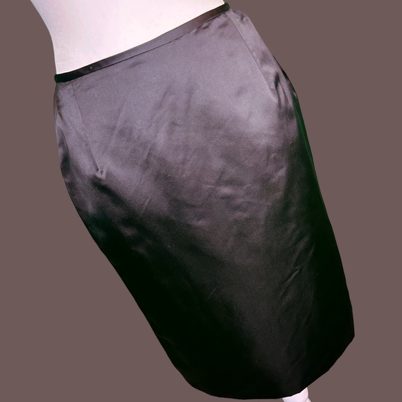 NWT Rafael Cennamo 100% Silk Black Pencil Skirt Size 8 - Picture 7 of 11